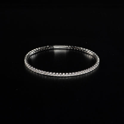 14k White Gold Lab Grown Diamond Bangle Bracelet