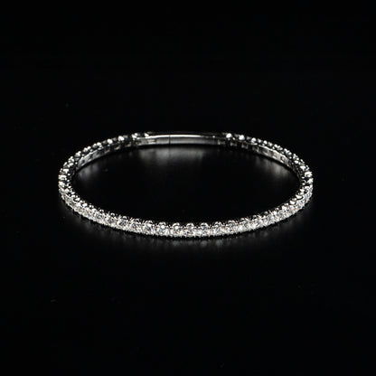 14k White Gold Lab Grown Diamond Bangle Bracelet