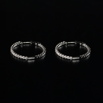 14K Yellow Gold Lab Grown Diamond Hoop Earrings