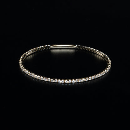 14k White Gold Lab Grown Diamond Bangle Bracelet