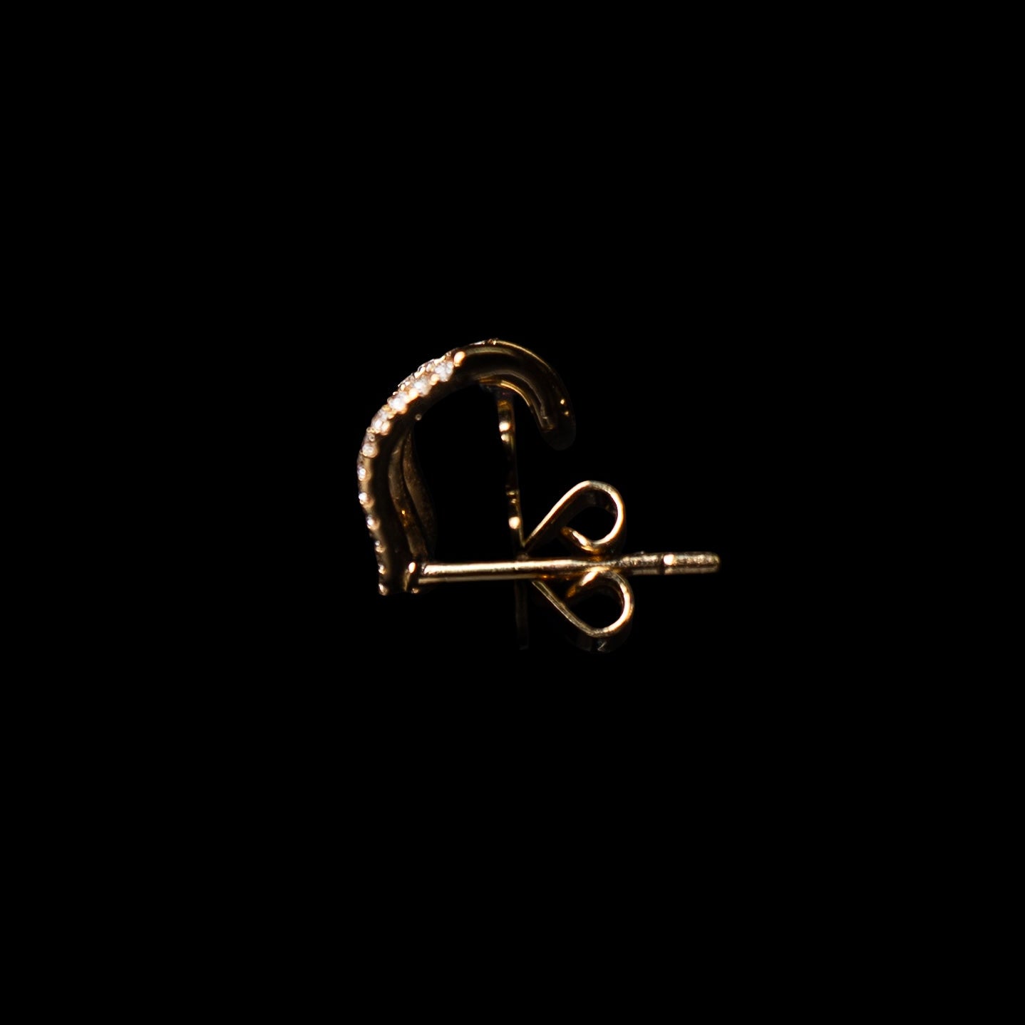 18K Yellow Gold Natural Diamond Claw Earrings